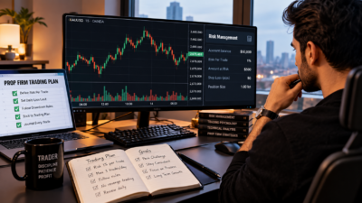 Realistic prop trader studying drawdown recovery and risk management