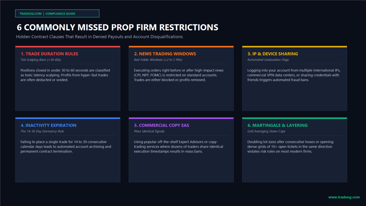 6 Commonly Missed Prop Firm Trading Restrictions That Traders Often Miss www.tradeog.com