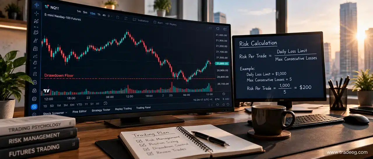 Prop Trading Drawdown Floor and Risk Calculation TradeOG