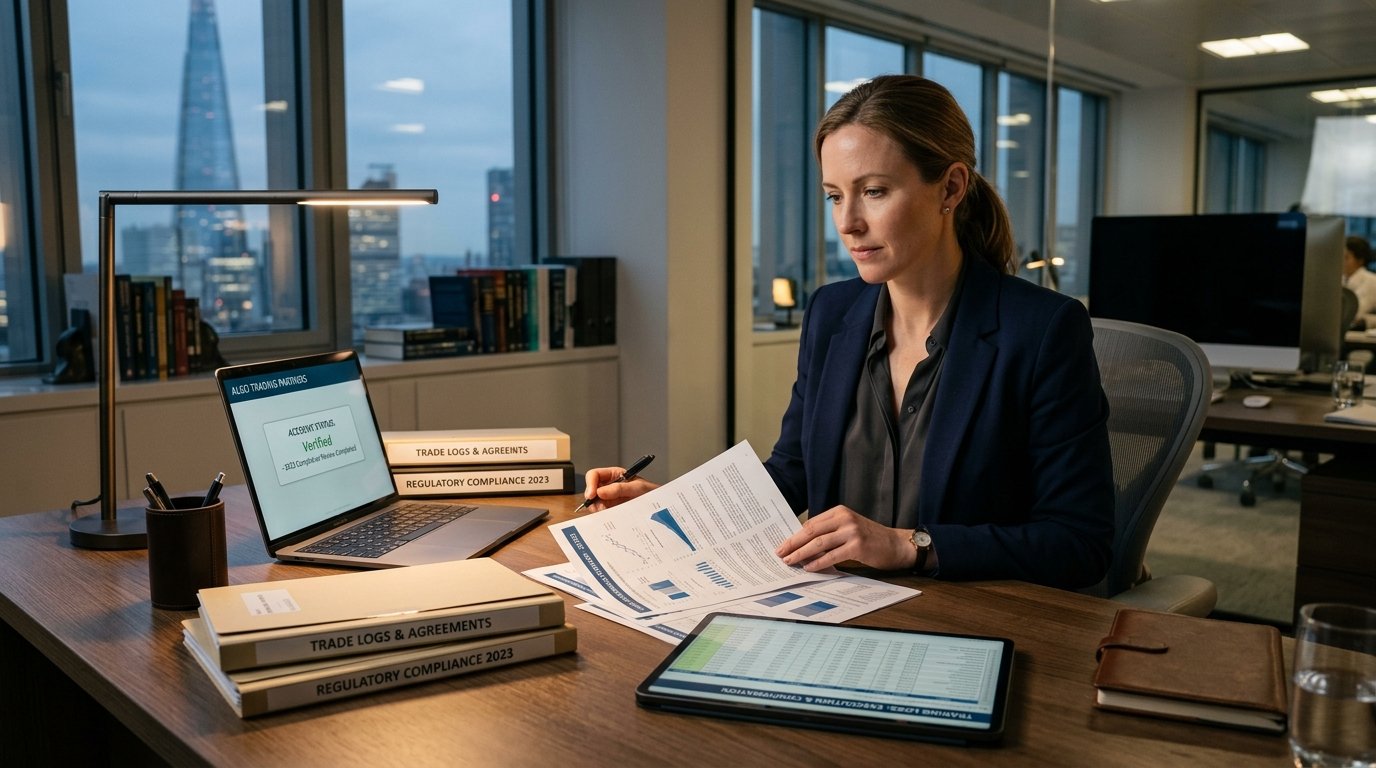Trader reviewing trading records and prop firm terms after an account closure