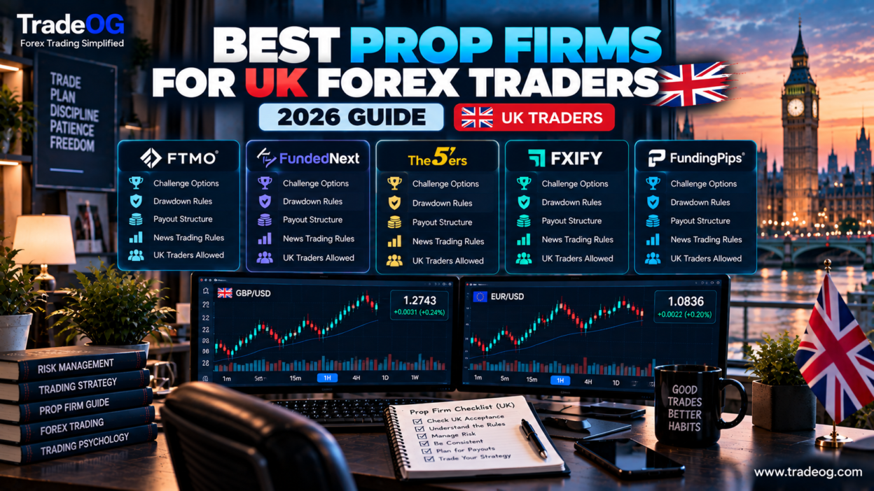 Best prop firms for UK forex traders comparing FTMO FundedNext The5ers FXIFY and FundingPips
