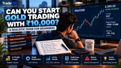 Can you start gold trading with 10000 rupees explained with XAU USD margin lot size and risk examples