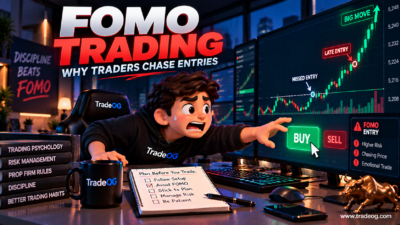 3D illustration showing FOMO trading in futures and a trader chasing a late entry
