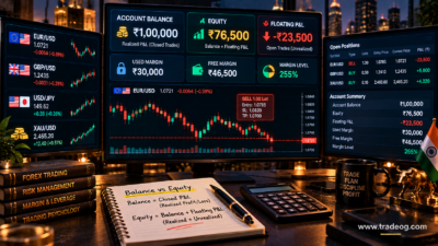 Forex equity vs balance explained for Indian traders with floating profit and loss, free margin and margin level