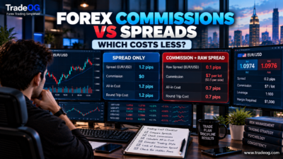 Forex trading commissions vs spreads comparison showing spread-only and commission-based trading costs