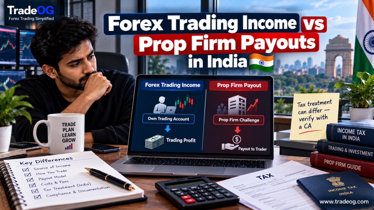 Comparison of forex trading income and prop firm payouts for Indian traders