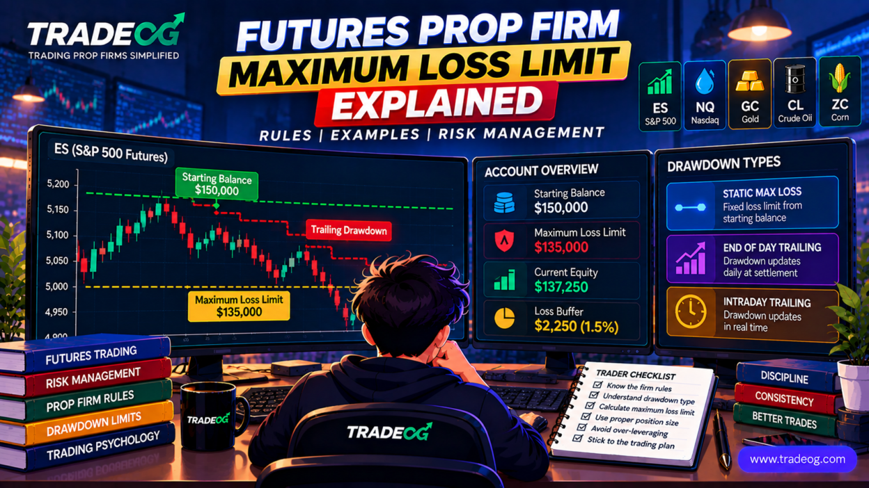 Futures prop firm maximum loss limit explained with static and trailing drawdown rules