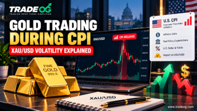 Gold trading during CPI showing XAU/USD volatility and U.S. inflation data