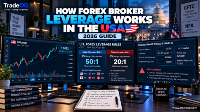How forex broker leverage works in the USA showing 50 to 1 and 20 to 1 leverage, margin requirements and risk