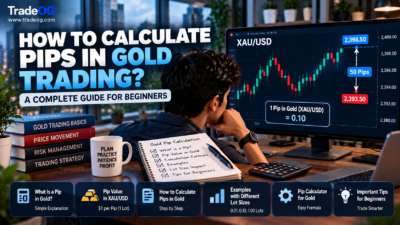 How to calculate pips in gold trading with XAU/USD price movement pip value and lot size examples