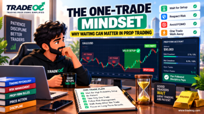 The one-trade mindset showing patience, waiting for a valid setup and risk management in prop trading