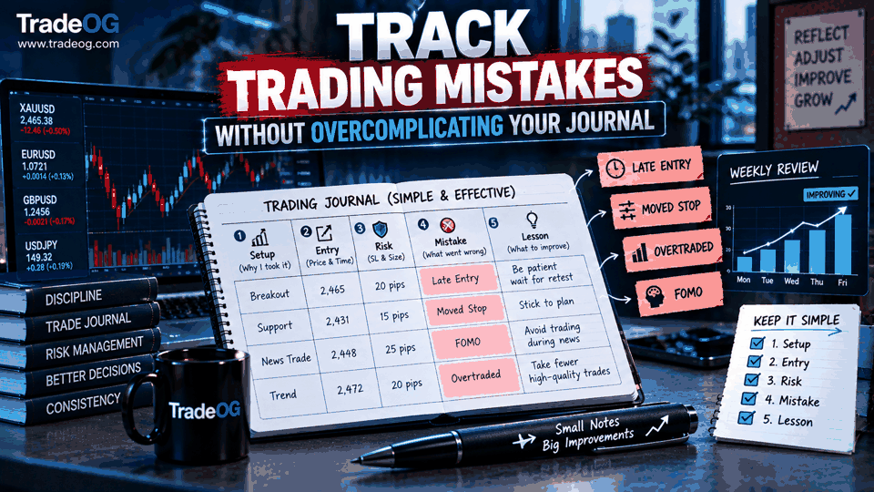 Simple trading journal for tracking trading mistakes, discipline and weekly review