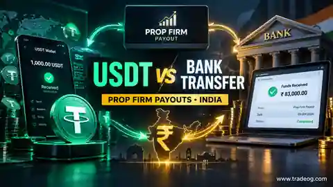 USDT vs bank transfer for prop firm payouts in India comparing crypto wallet and bank transfer routes