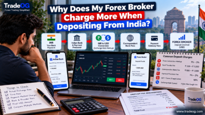 Why does my forex broker charge more when depositing from India? Indian trader comparing bank, currency conversion and payment fees