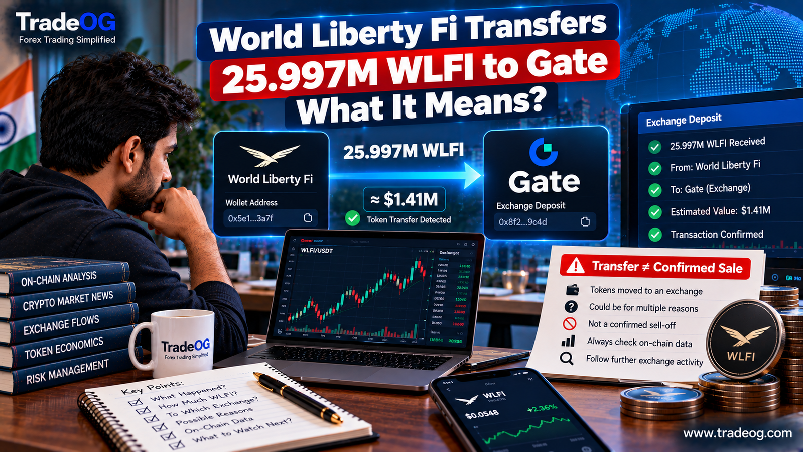 World Liberty Financial WLFI transfers 25.997 million tokens to Gate exchange